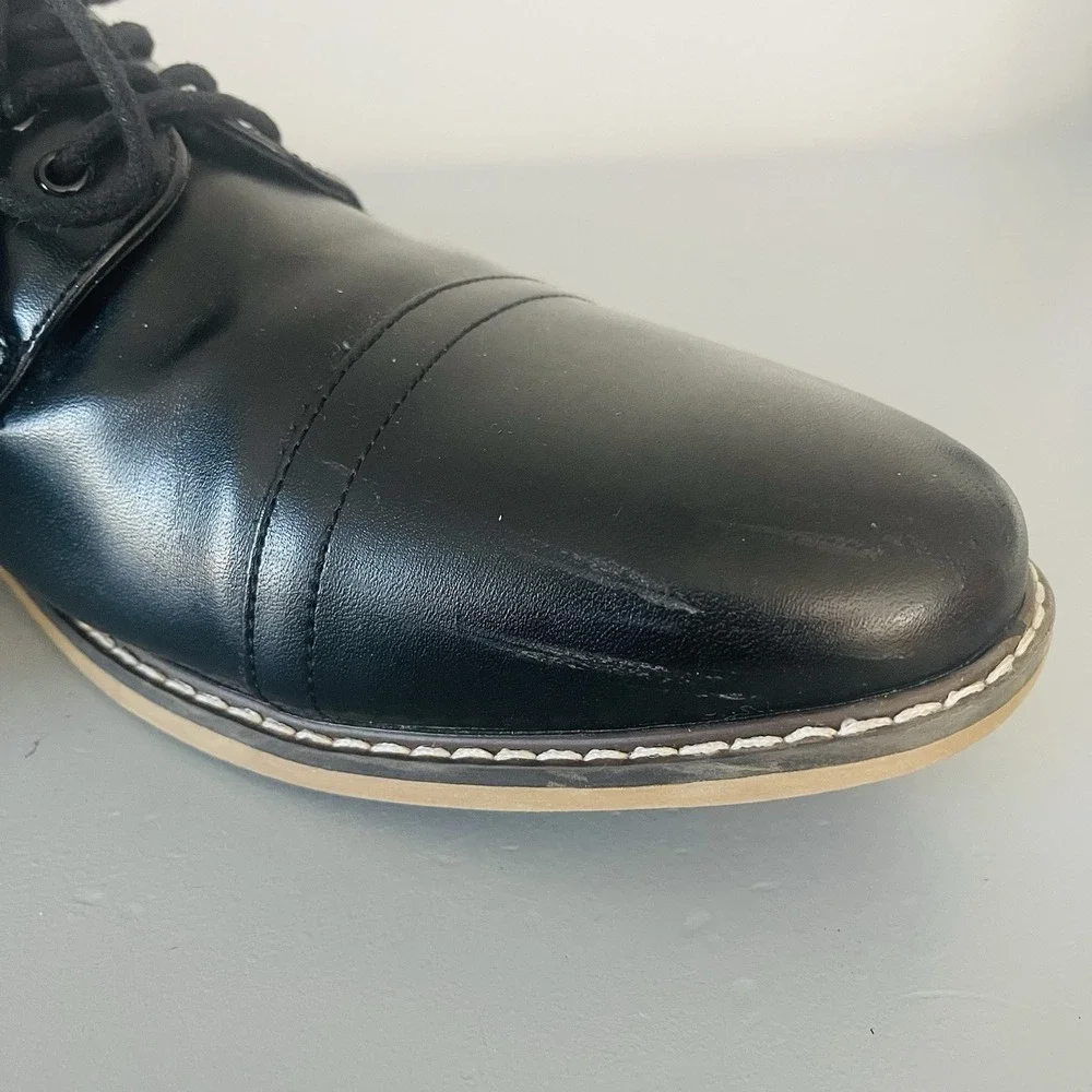 RJ Colt Ppaul Shoes Mens 13W Black Cap Toe Oxford Derby Dress Ppaul